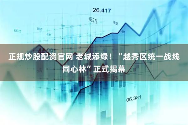 正规炒股配资官网 老城添绿！“越秀区统一战线同心林”正式揭幕